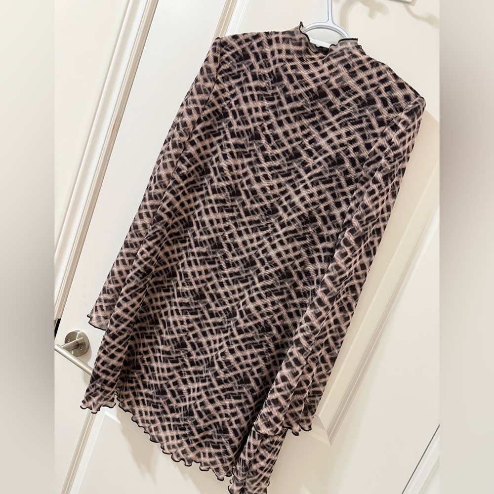 Frank & Oak Black and Tan Midi Dress